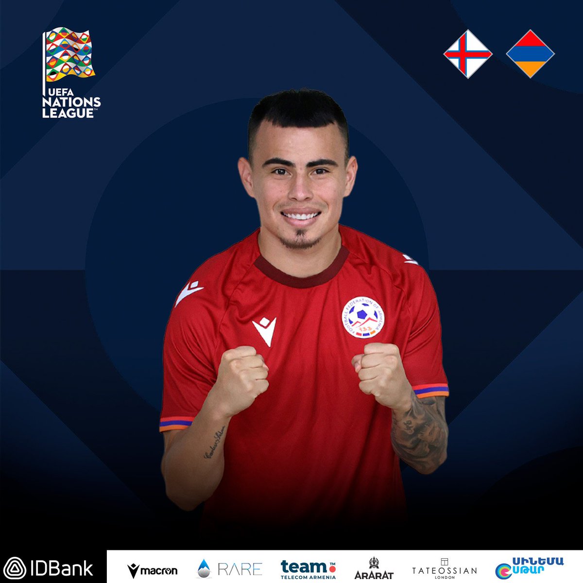 OfficialArmFF's tweet photo. He strikes, he scores 🔥
#havaqakan #Armenia #Հայաստան #ArmeniaNT #UNL #FROARM 🇫🇴🇦🇲 https://t.co/2T8v2hBffu