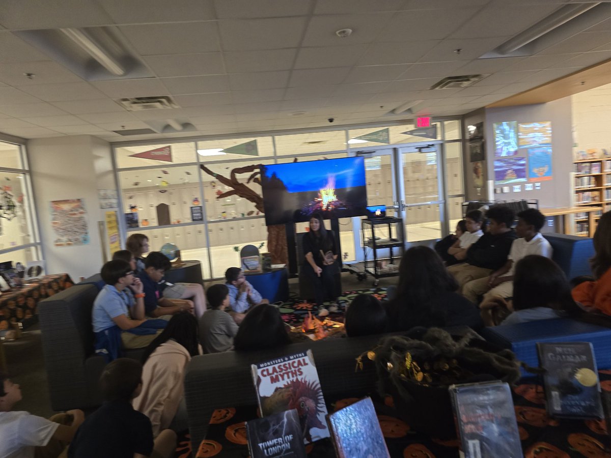 Pia Pulido (@mrspiapulido) on Twitter photo Our librarian <a href="/BobcatChatTMS/">Travis MS Library</a> keeps the tradition alive with spooky campfire read-alouds, modeling storytelling skills that inspire our students to create their own chilling tales! 📚🔥 #ReadAloud #Storytelling #CreativeWriting #LibraryLife #CampfireStories Our librarian <a href="/BobcatChatTMS/">Travis MS Library</a> keeps the tradition alive with spooky campfire read-alouds, modeling storytelling skills that inspire our students to create their own chilling tales! 📚🔥 #ReadAloud #Storytelling #CreativeWriting #LibraryLife #CampfireStories