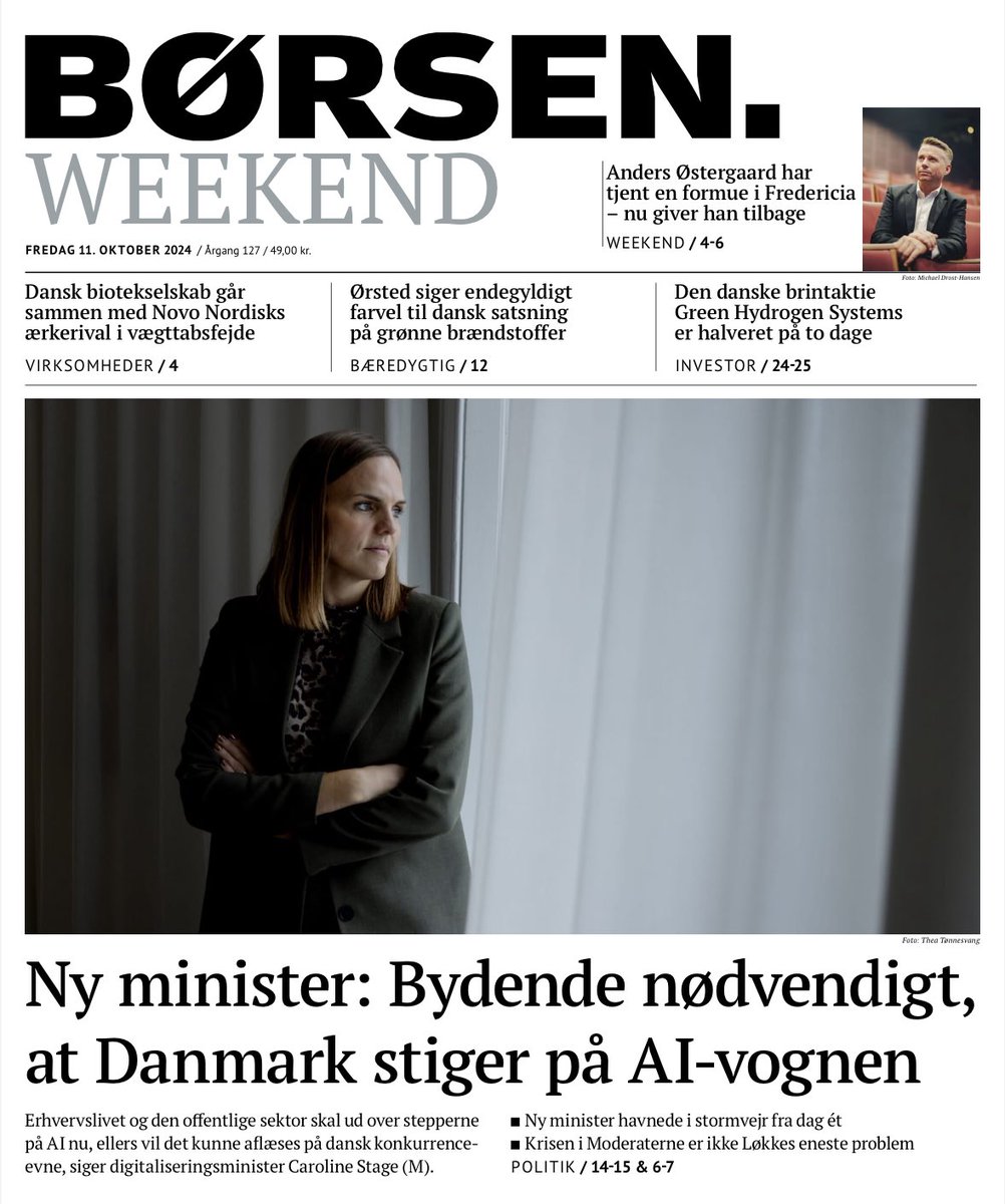 Brian Mikkelsen (@brianamikkelsen) on Twitter photo Fremragende at <a href="/CarolineStage/">Caroline Stage</a> melder ud med højt ambitionsniveau på AI 👏 Men snarere end hastighed bliver netop ambitioner og omtanke nødvendige. Vi står foran et marathon, ikke en sprint. Og godt med EU fokus. For DK vinder ikke AI-kapløbet alene. Fremragende at <a href="/CarolineStage/">Caroline Stage</a> melder ud med højt ambitionsniveau på AI 👏 Men snarere end hastighed bliver netop ambitioner og omtanke nødvendige. Vi står foran et marathon, ikke en sprint. Og godt med EU fokus. For DK vinder ikke AI-kapløbet alene.