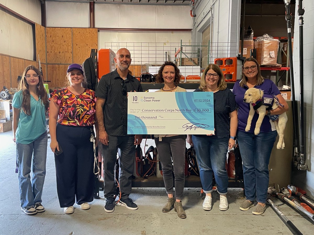 Congrats to our friends at Conservation Corps North Bay for being one of the recipients of SCP and CalPine's Community Benefits Grant! They plan to buy 10 battery-powered chainsaws for trail clearing, invasive species removal, and habitat restoration.
