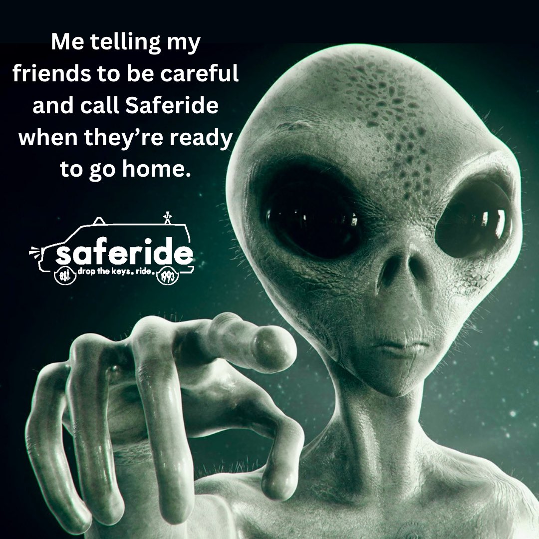 SUSaferide's tweet photo. Earthlings! We hope your weekend is out of this world. 🤭👽 Don’t forget to give us a call! 🛸 https://t.co/NIuzIn00z4
