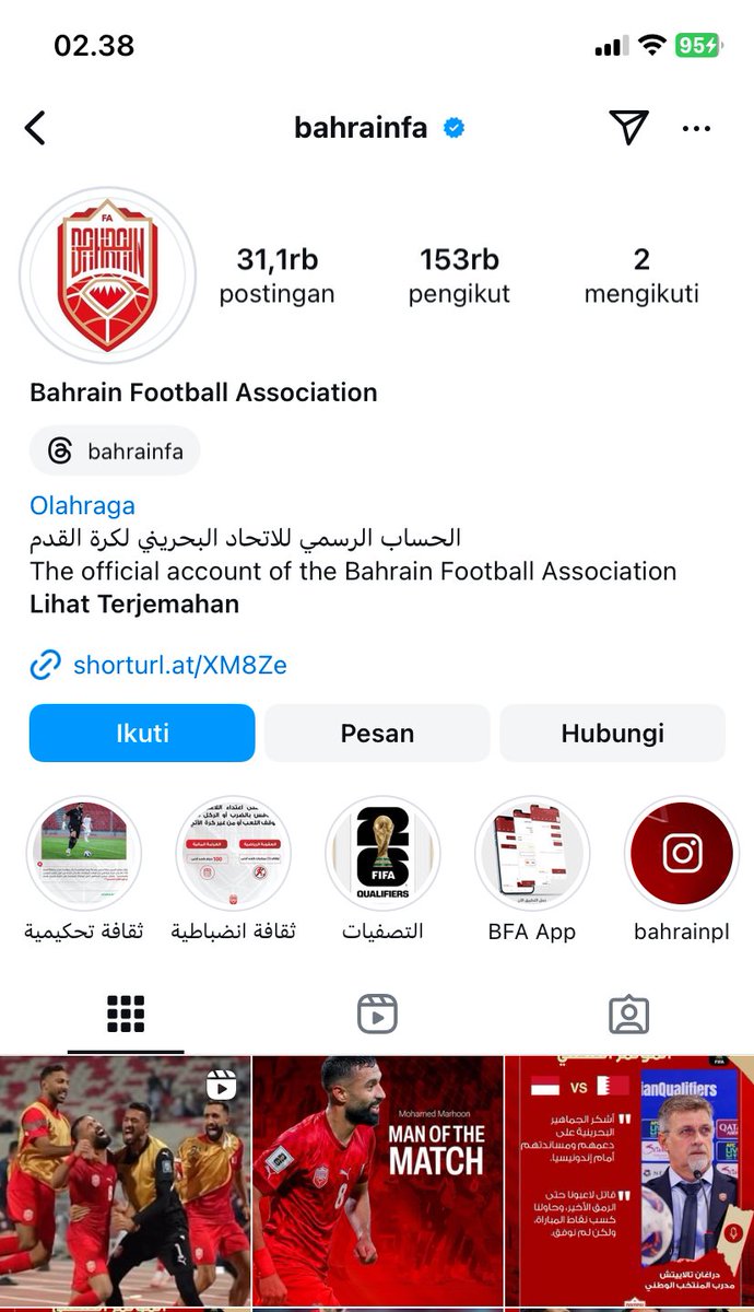 undangan buat semua kita report massal nih akun federasi Bahrain biar kaget mereka dan gabisa update soal timnas mereka lagi.

mari hilangkan ini akun🫵🏻

#TimnasDay #AFCMafia