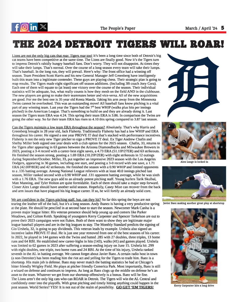 CHANT HIS NAME: AJ HINCH!-AJ HINCH!-AJ HINCH!
<a href="/971theticketxyt/">97.1 The Ticket:</a>, <a href="/HeyItsMeHobie/">Hobie Artigue</a>, <a href="/freepsports/">Freep Sports</a>, <a href="/tigers/">Detroit Tigers</a> 
newsbreakapp.onelink.me/2115408369?pid… 

The Monthly Standard believed from the start!
themonthlystandard.news