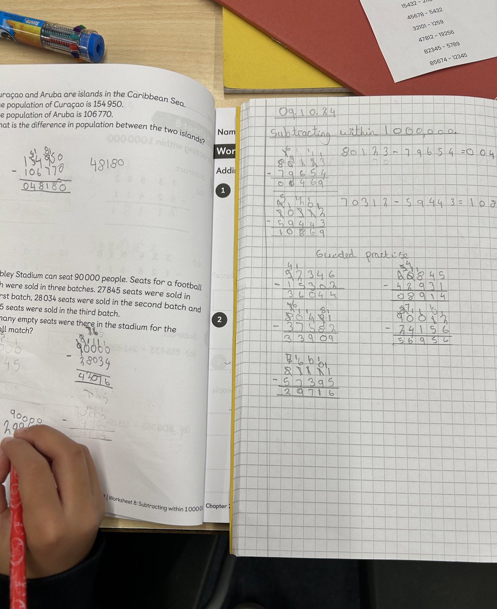 M5BPEF's tweet photo. In Maths, we have been learning about column subtraction where renaming is needed multiple times within the same calculation! https://t.co/wY9XO59hzd