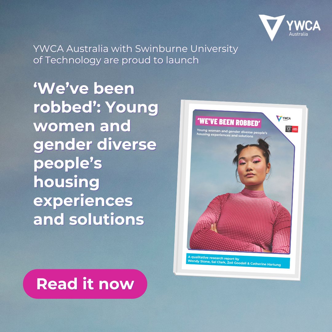 Yesterday was #WorldHomelessDay - a poignant time to release our report “‘We’ve been robbed’: Young women and gender diverse people’s housing experiences and solutions” with <a href="/Swinburne/">Swinburne University of Technology</a>

ywca.org.au/advocacy/resea…