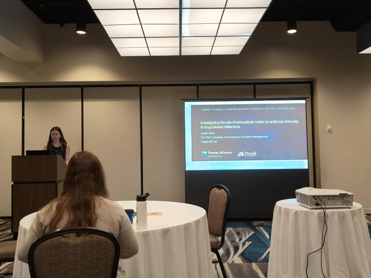 Daniela Robles @daniela-oaks.bsky.social (@daniela_oaks) on Twitter photo We have reached the end of the talks at the <a href="/SocietyMelanoma/">Society For Melanoma Research</a> #TraineeMeeting! Last but not least, <a href="/jackiemflynn/">Jackie Flynn</a> from <a href="/Cla_Capparelli/">Claudia Capparelli</a>'s group <a href="/JeffersonUniv/">Thomas Jefferson University</a> tells us about the role of the #extracellular matrix in anti-tumour immunity in drug-tolerant #melanoma We have reached the end of the talks at the <a href="/SocietyMelanoma/">Society For Melanoma Research</a> #TraineeMeeting! Last but not least, <a href="/jackiemflynn/">Jackie Flynn</a> from <a href="/Cla_Capparelli/">Claudia Capparelli</a>'s group <a href="/JeffersonUniv/">Thomas Jefferson University</a> tells us about the role of the #extracellular matrix in anti-tumour immunity in drug-tolerant #melanoma