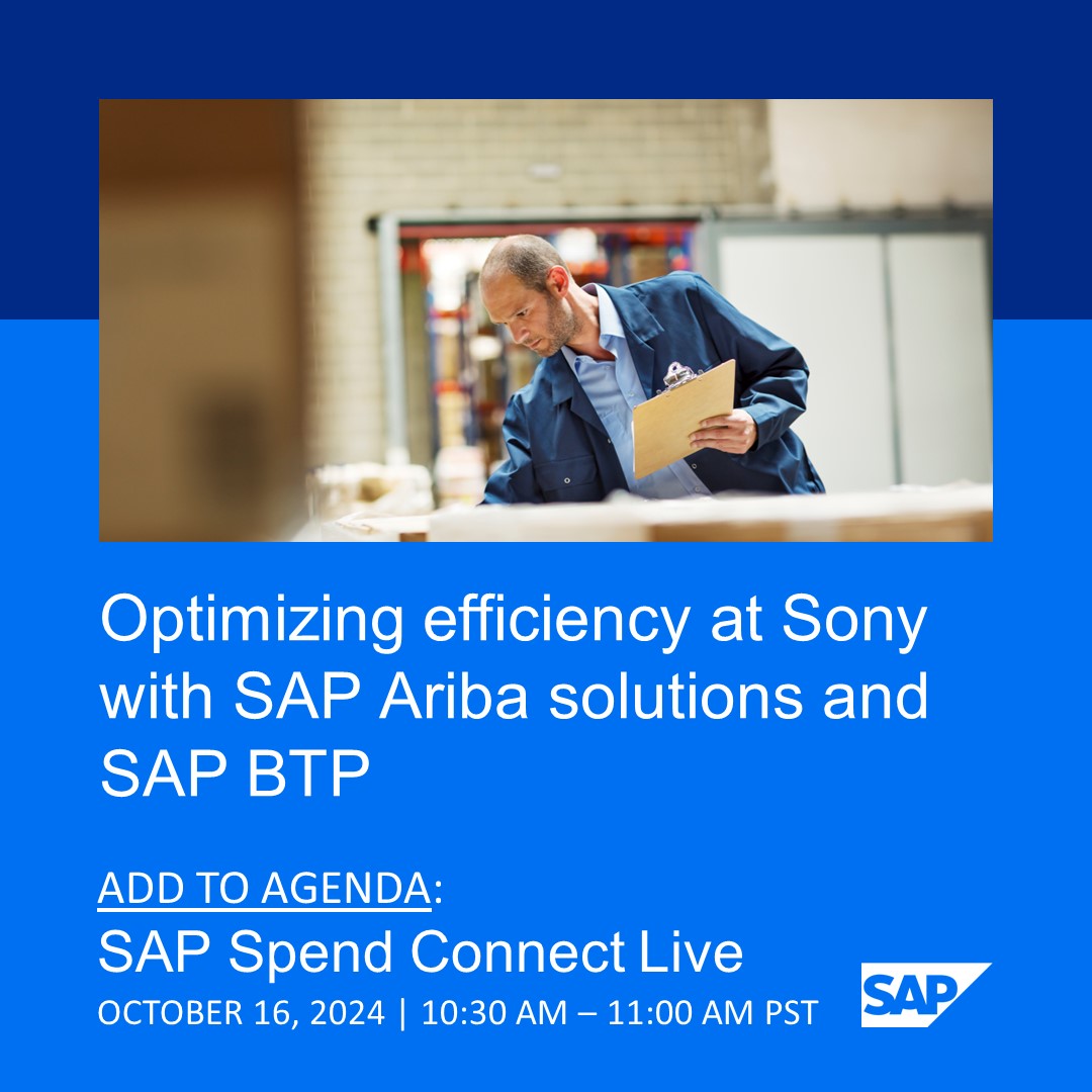 Learn to optimize procurement with <a href="/SAPAriba/">SAP Ariba</a>’s source-to-pay solutions and SAP Business Technology Platform (SAP BTP). Discover how to transform reactive procurement into a proactive strategic partner. #SAPSpendConnectLive

Add to agenda: imsap.co/6016U0Dmw