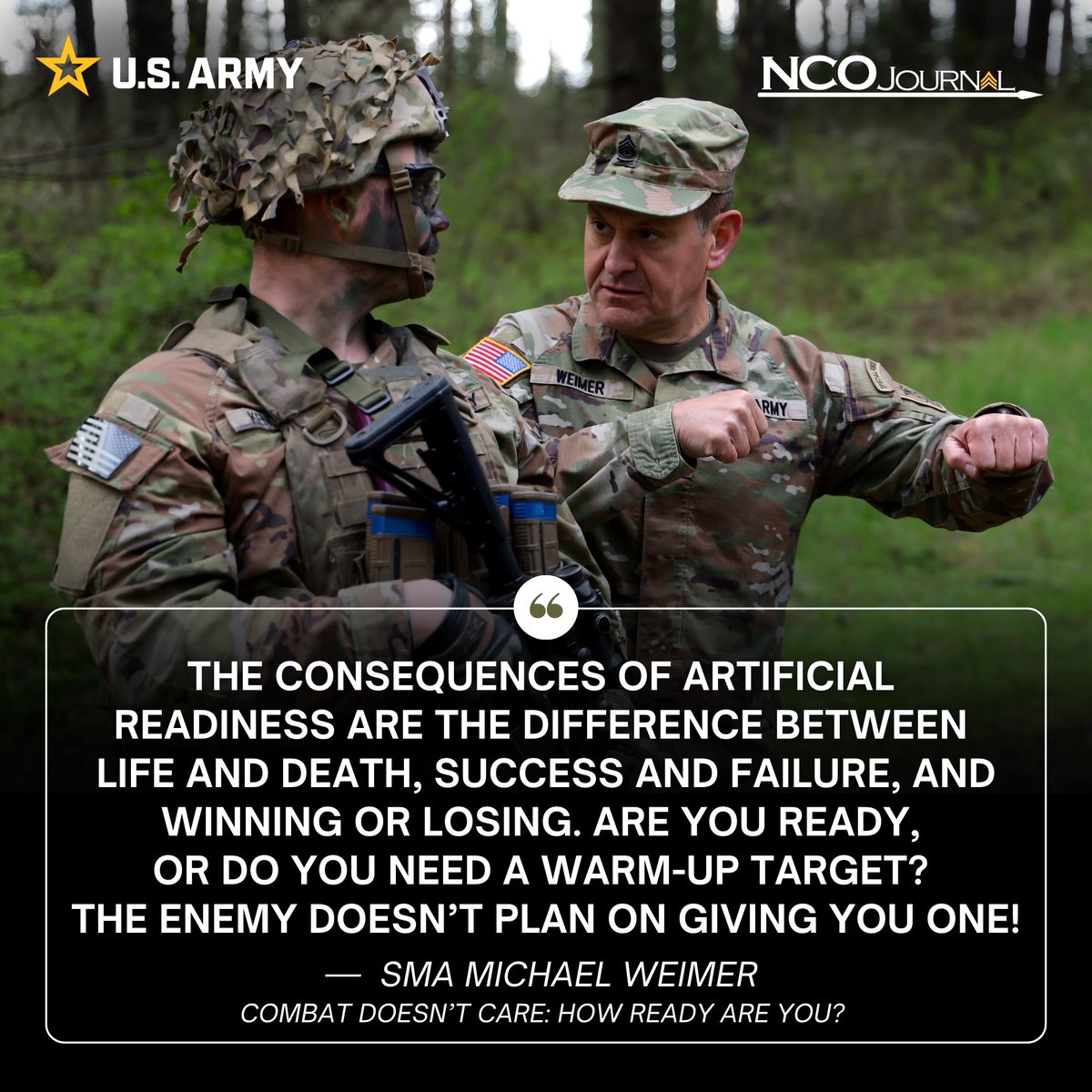 Get ready for the Muddy Boots, starting Oct. 15 with SMA Michael Weimer’s article! Don’t miss this opportunity to gain insights from our Army's senior NCOs and share in the journey of learning and growth. #NCOLeadership #MuddyBoots
