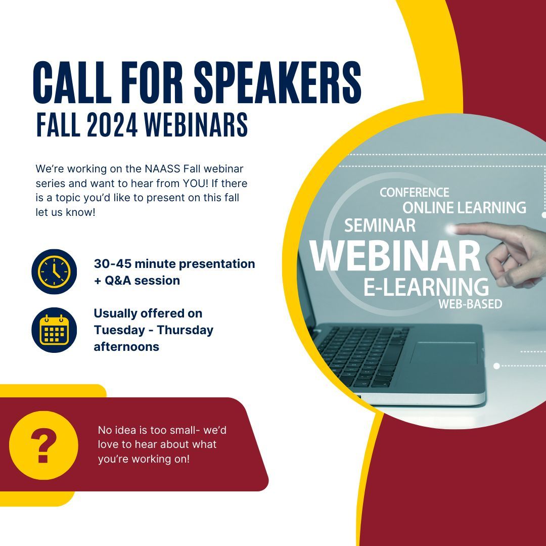 Don't forget we're looking for speakers for our webinar series! If you've been working on something amazing or just want to talk about some of your ongoing procedures please let us know! We have a couple more spots open 😀
