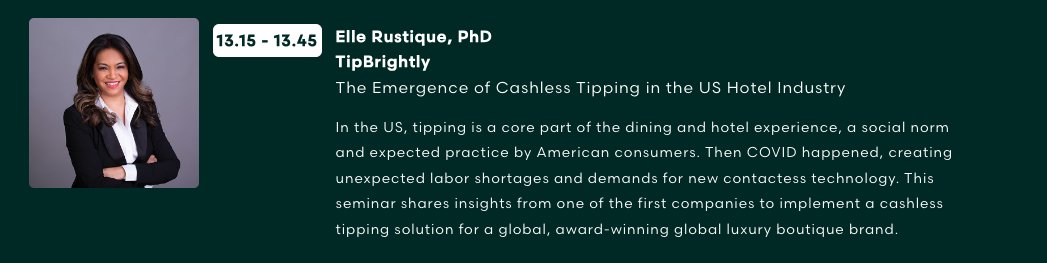 We are proud to announce that our TipBrightly’s CEO, Elle Rustique, will be a featured speaker at the Hotel &amp; Resort Innovation Expo in London next week!

Elle will be discussing how digital tipping is reshaping the hospitality industry and enhancing guest experiences worldwide