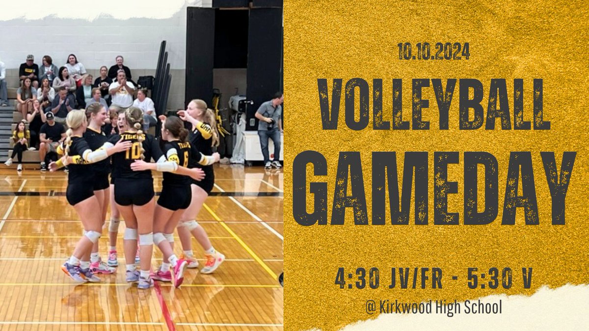 GAMEDAY!
Volleyball is on the road for a big conference match against Kirkwood, first serves at 4:30!!

<a href="/OHS_Tigers/">Oakville High School</a> <a href="/BCzuppon/">Becky Czuppon, OHS A.D.</a>