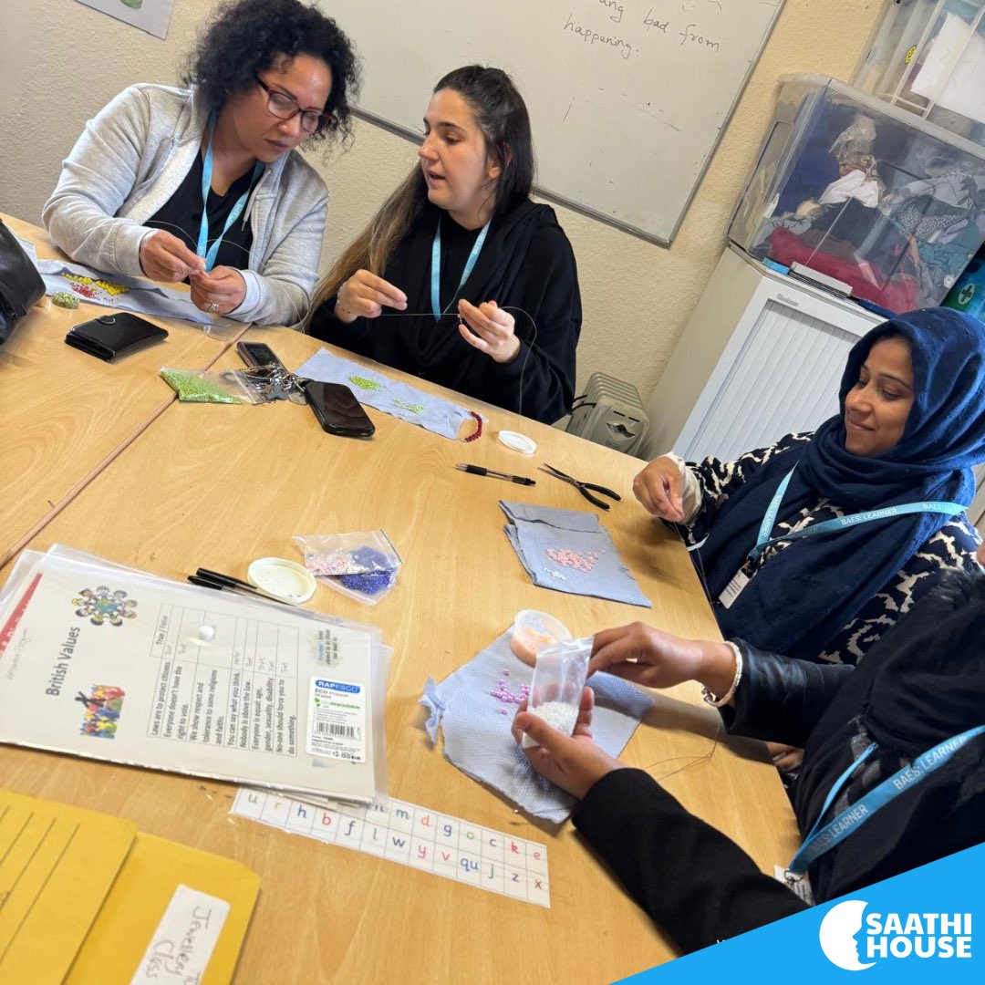 SaathiHouse's tweet photo. ✨🌸 What a beautiful session today at our jewellery making class! 💫 
Our talented service users crafted stunning bracelets, adding their personal touch to each piece. The creativity in the room was truly inspiring! 🎨✨

#JewelleryMaking #CreativeVibes #BraceletMaking #Handmade https://t.co/xugbfcKoZX