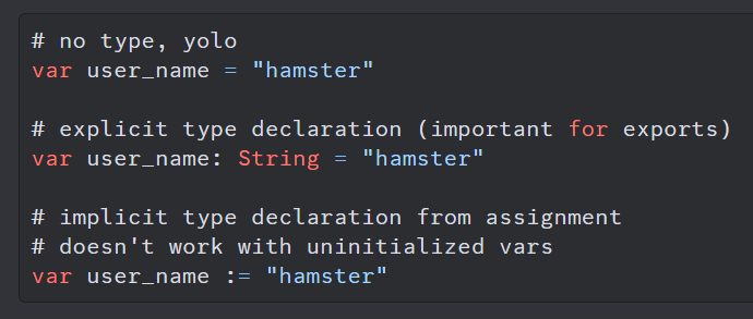 SpielmannSpiel's tweet photo. TIL: It's best to annotate @godotengine scripts with "swift" for code syntax highlighting

#til #godot #gdscript #gamedev #indiedev #programming #programmertips https://t.co/7vXfQUNSbA