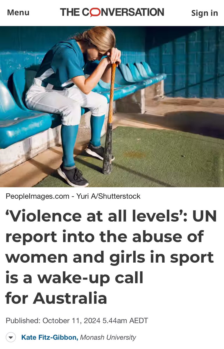 Kate Fitz-Gibbon (@kate_fitzgibbon) on Twitter photo A new report by <a href="/UN/">United Nations</a> Special Rapporteur <a href="/UNSRVAW/">Reem Alsalem UNSR Violence Against Women and Girls</a> finds ‘women & girls in sport face widespread, overlapping and grave forms and manifestations of violence at all levels.’
The safety of women & girls in sport must be a key focus of the Australian High Performance “Win Well” A new report by <a href="/UN/">United Nations</a> Special Rapporteur <a href="/UNSRVAW/">Reem Alsalem UNSR Violence Against Women and Girls</a> finds ‘women & girls in sport face widespread, overlapping and grave forms and manifestations of violence at all levels.’
The safety of women & girls in sport must be a key focus of the Australian High Performance “Win Well”