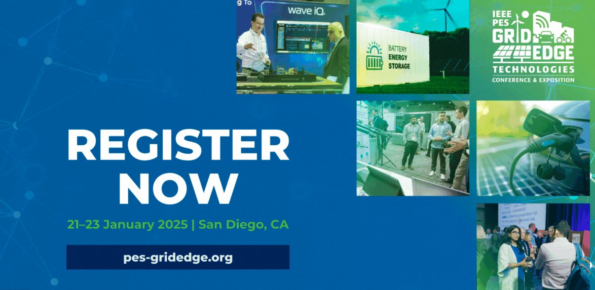 ieee_pes's tweet image. Now Open!  Registration for the 2025 IEEE PES Grid Edge Technologies Conference &amp;amp; Expo on 21 - 23 San Diego, CA.

💸 Early bird rates end on 22 November: bit.ly/47nxlMF
 
#ieeepes #ieeepesgridedge #smartgrid #powerengineering #electricalengineering
