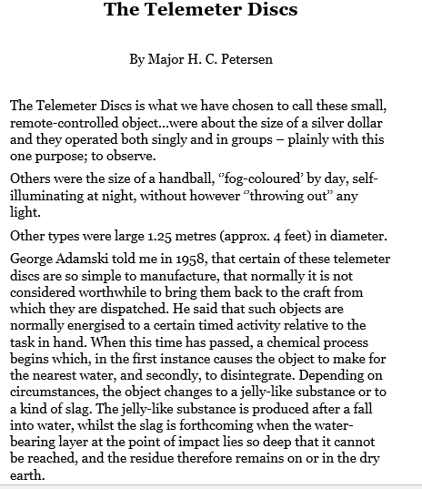 PaulSmi04395825's tweet photo. An edited and abridged article by Major H. C. Petersen on the remote-controlled ET devices which can vary in appearance depending upon their particular mission and possibly source. 

#Telemeter #Devices #Remore #Controlled #ET #Technology #Major #H #C #Petersen https://t.co/hcjnztcYwV