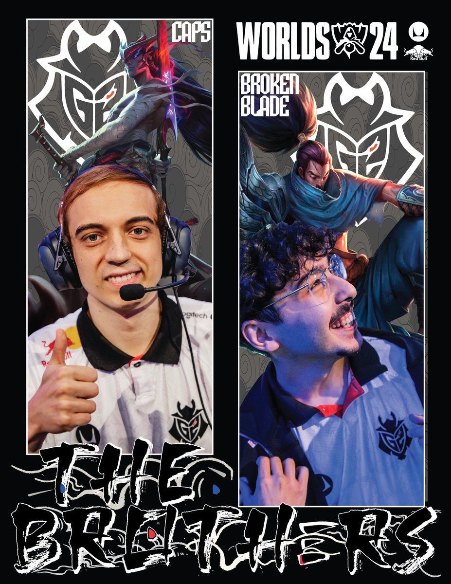 djubug's tweet image. "The Brothers"
Caps and Brokenblade have been my all time favorite players since I started watching competitive league religiously in 2019. So I wanted to create a graphic to memorialize them playing Yasuo and Yone the other day. Lets go G2!! #G2WIN #Worlds2024