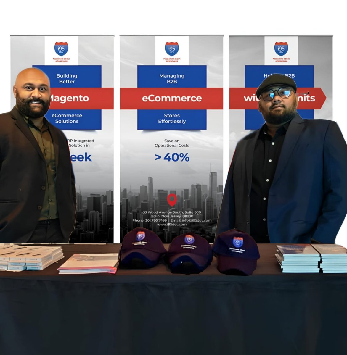 i95Dev's tweet photo. Come say hi at the i95Dev booth at #MM24NYC! 👋

Meet Chintan Shah &amp; Syed Shaukath to discover how #i95Dev can bring your eCommerce vision to life with seamless integrations, custom solutions, data-driven insights, &amp; expert guidance.

Plus, awesome giveaways await! 🎉

#Magento https://t.co/khJtelyBzm