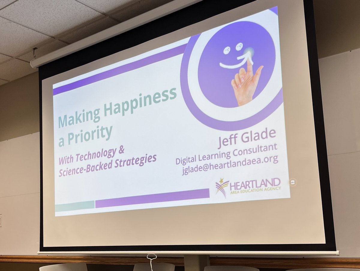 Continued my work with a district cabinet today on prioritizing happiness. 

Our focus this morning was on mindfully noticing the good in our days. Our brains are wired to notice danger and bad things as a survival technique. We must rewire &amp; train our brains for gratitude!