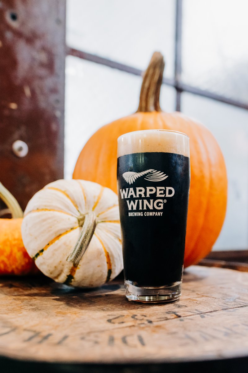 Hey, pumpkins 🎃

Wicked Wing #PumpkinStout is back on tap just in time for spooky season. This fan-favorite from our Pilot Series pours black with rich roasty notes of chocolate &amp; coffee, with a nutty pumpkin twist. Plus a touch of cinnamon &amp; nutmeg for that perfect fall flavor.