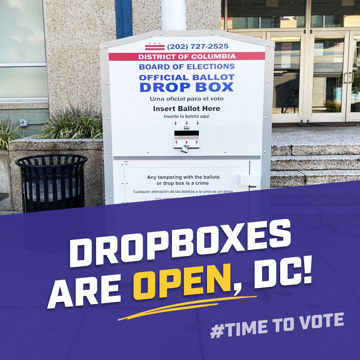 It's voting season, Ward 4! 

Ballots are now arriving in mailboxes, and as of today you can return your ballot to the dropboxes now open across the District.

Track your ballot: votedc.ballottrax.net/voter/

See a full map of dropbox locations: bit.ly/dc-dropboxes