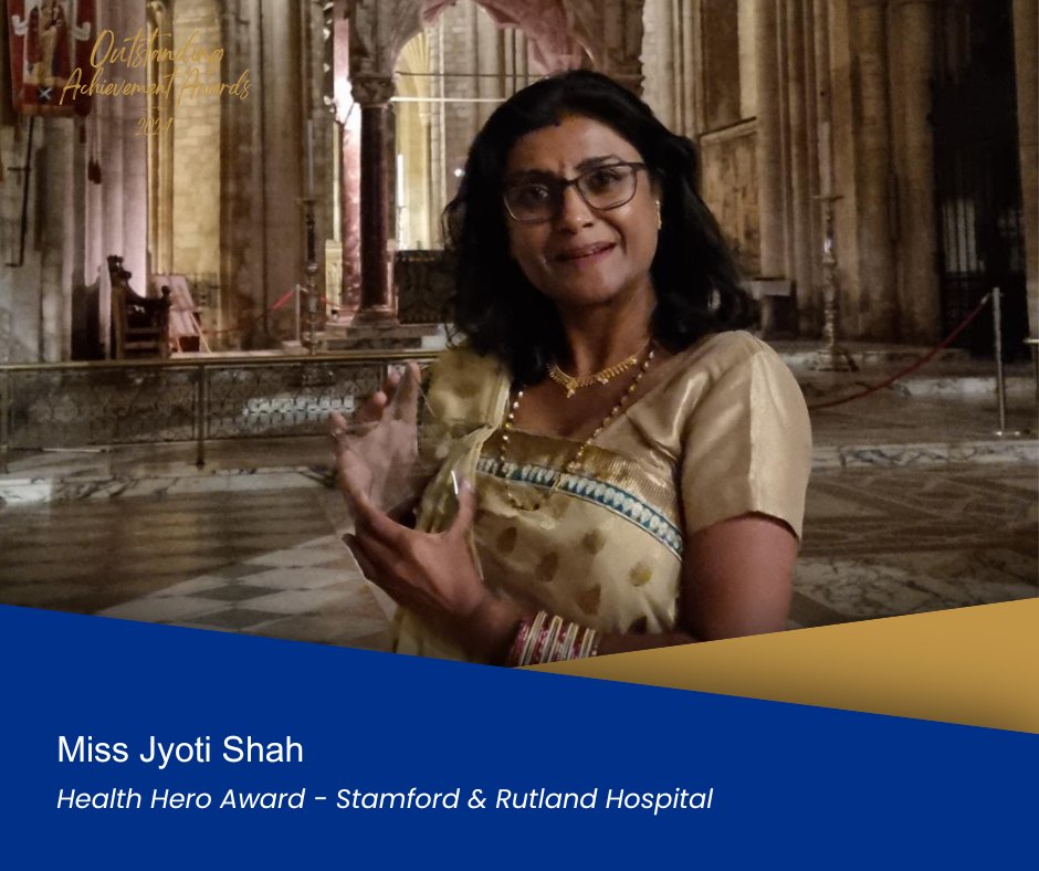 Congratulations to the winner of our Stamford and Rutland Health Hero Award …..

Jyoti Shah! 🥳🎉

Well done, and thank you, Jyoti! 👏

#NWAngliaFTAwards #TeamNWAngliaFT 💙
