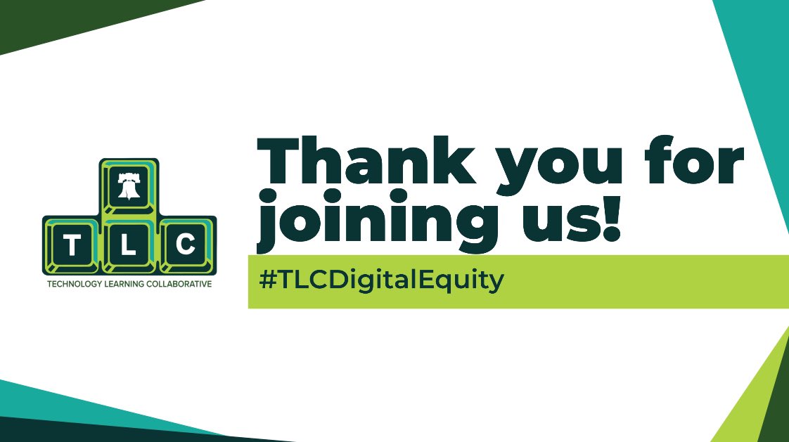 Sending a huge thank you to our speakers, sponsors, planning committee + board members, and every person and organization who joined us today!! We can’t wait to see how this collective ecosystem is able to advance digital equity 🛜💻

#TLCDigitalEquity