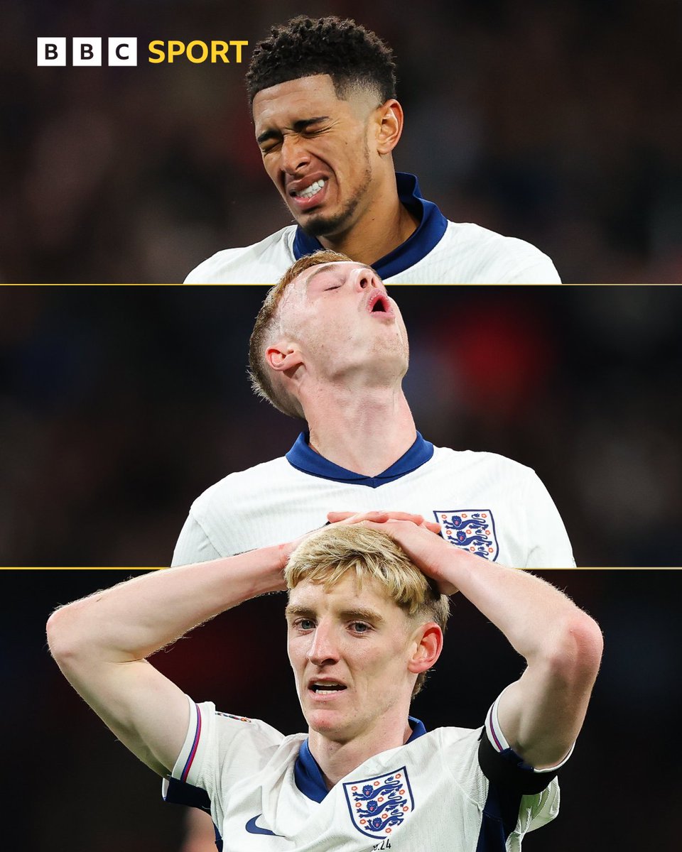 BBCMOTD's tweet photo. 🔵 First ever loss to Greece

🔵 First competitive defeat at Wembley in 4 years

🔵 2 shots on target all game

😬 Describe that England performance in one word... https://t.co/FpQzG5vpoB