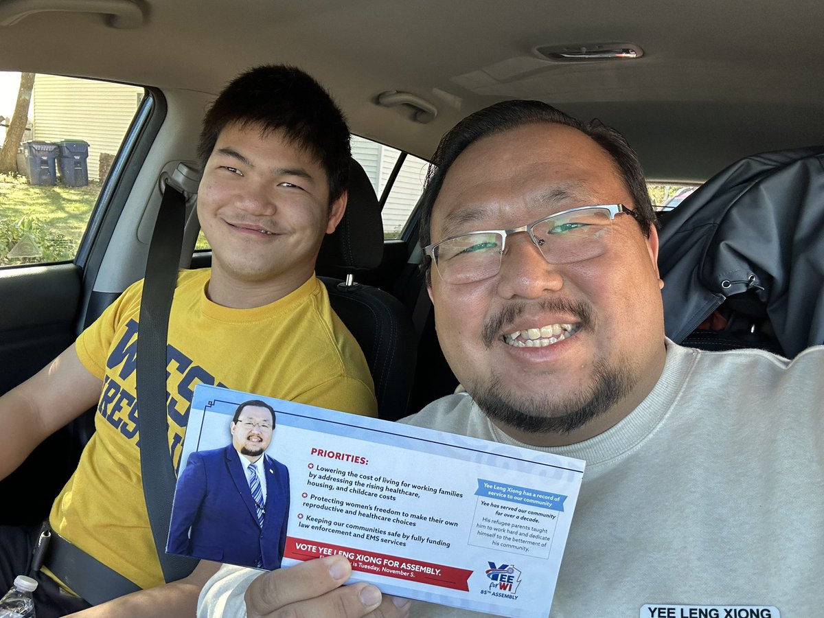 yeeforwi's tweet photo. I had an amazing time canvassing with my friend David! Thank you for supporting our campaign and joining me in knocking on doors! This is how we win in November!

#YeeForWI #voteyeenov5 #foryouシ #November2024 #yourvoicematters #takebackthemajority #vote #voice #future #FutureLeaders