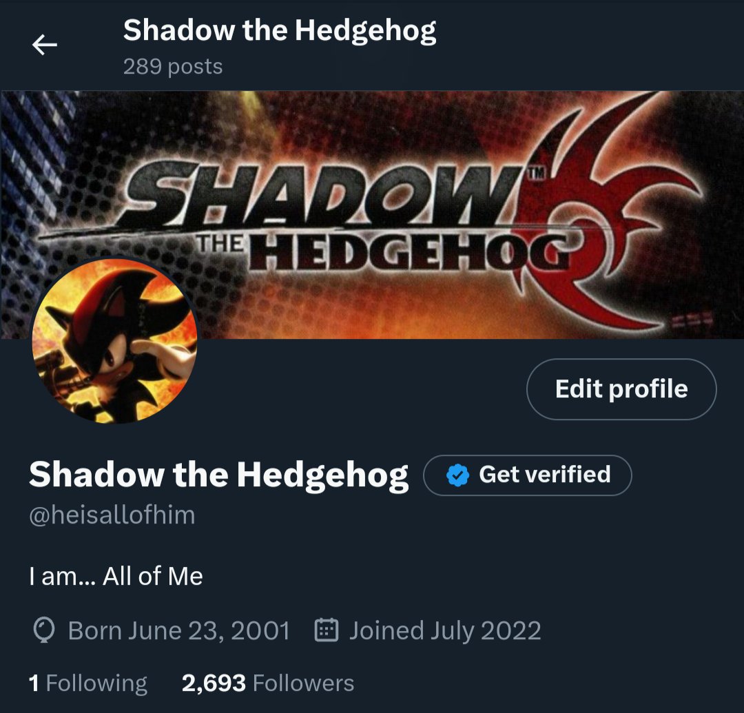 As the person behind <a href="/heisallofhim/">Shadow the Hedgehog</a>, I'd like to say some words about the account's future now that Twitter is back.
Please read. 🧵