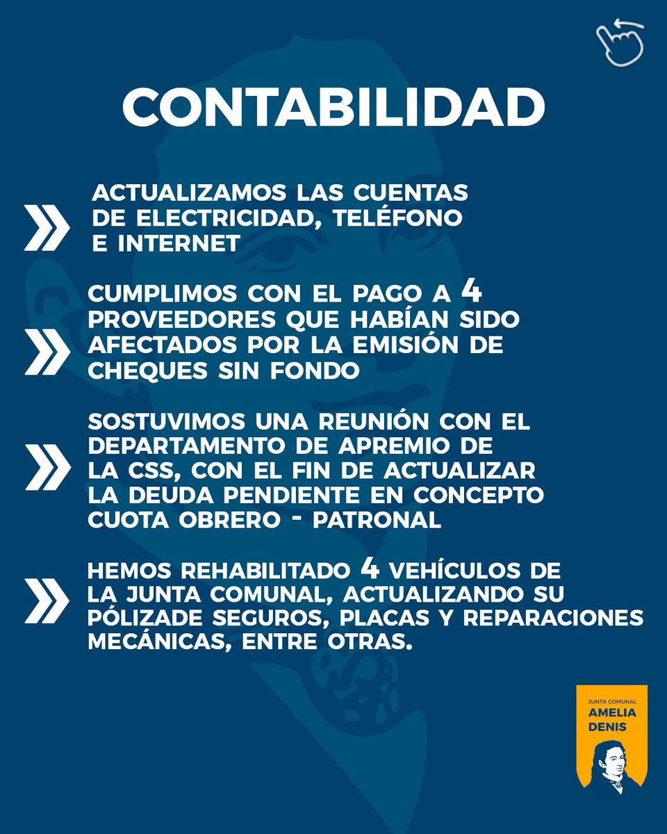 amedlamela's tweet photo. 💯 Resumen de gestión 

🏘️ ‘Construyamos comunidad JUNTOS’ 🫱🏻‍🫲🏾

#JCAmeliaDenis #JuntaComunal #AmeliaDenisdeIcaza #100Días #SanMiguelito #Panamá #Vamos https://t.co/hSD7YEkMYS