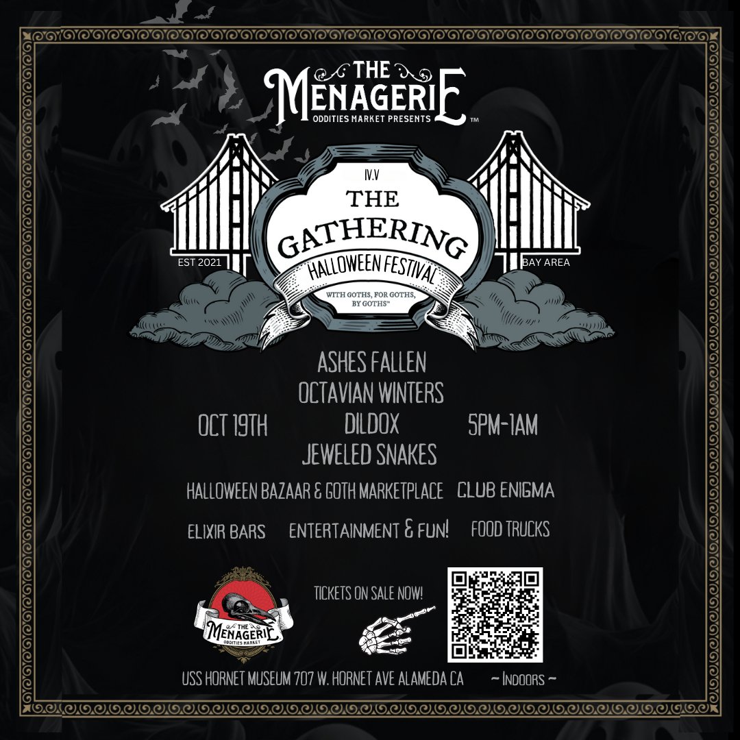 Octavian Winters (@octavianwinters) on Twitter photo SHOW ALERT! Saturday, Oct 19th! The Gathering of the Goths Halloween Festival on the USS Hornet in Alameda, CA! Featuring @ashesfallengoth + <a href="/OctavianWinters/">Octavian Winters</a> + Dildox and Jeweled Snakes
#livemusic #usshornet SHOW ALERT! Saturday, Oct 19th! The Gathering of the Goths Halloween Festival on the USS Hornet in Alameda, CA! Featuring @ashesfallengoth + <a href="/OctavianWinters/">Octavian Winters</a> + Dildox and Jeweled Snakes
#livemusic #usshornet