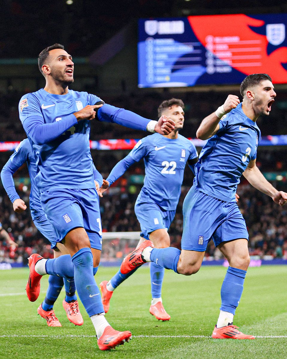 footballontnt's tweet photo. Greece had 3️⃣ disallowed goals, with another cleared off the line, yet still managed a 2-1 victory against England.

An incredible performance. 🇬🇷 https://t.co/rDDTgURSrq
