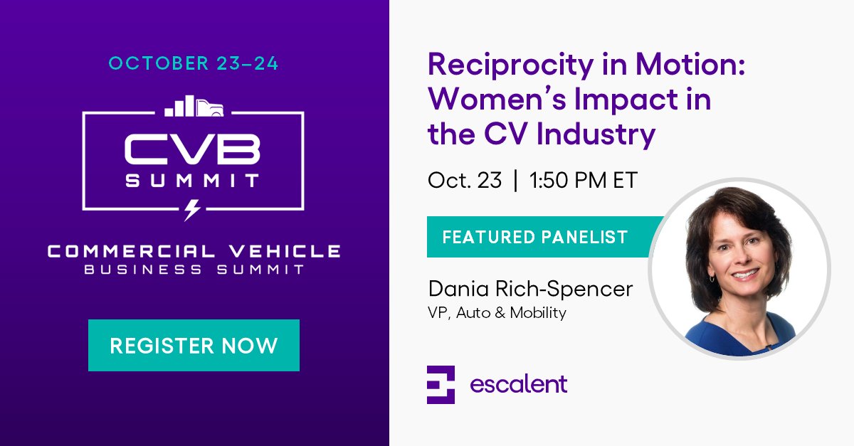 Reciprocity drives progress—and women are leading the way!

Join Dania Rich-Spencer at the Commercial Vehicle Business Summit on Oct 23 for the panel "Reciprocity in Motion: Women's Impact in the CV Industry."

Save your virtual seat: hubs.li/Q02Rv2Kr0

#CommercialVehicle