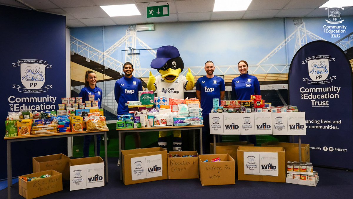 Recently, we've collected food, drink and essential baby products which have been donated to local food bank, Noor Food Bank, for #WorldHomelessDay.

We also delivered a presentation to our weekly youth group about homelessness, helping to raise awareness.

#PNECET | #pnefc