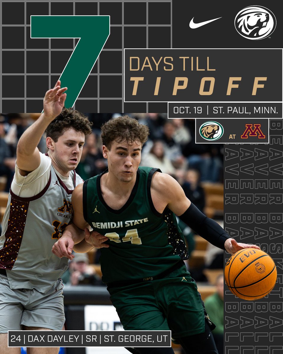 Bemidji State MBB (@bsubeaversmbb) on Twitter photo GAMEDAY IS ONE WEEK AWAY!!!
See y'all at the Barn <a href="/GopherMBB/">Minnesota Men's Basketball</a> 👀
#BeaverTerritory | #GoBeavers GAMEDAY IS ONE WEEK AWAY!!!
See y'all at the Barn <a href="/GopherMBB/">Minnesota Men's Basketball</a> 👀
#BeaverTerritory | #GoBeavers