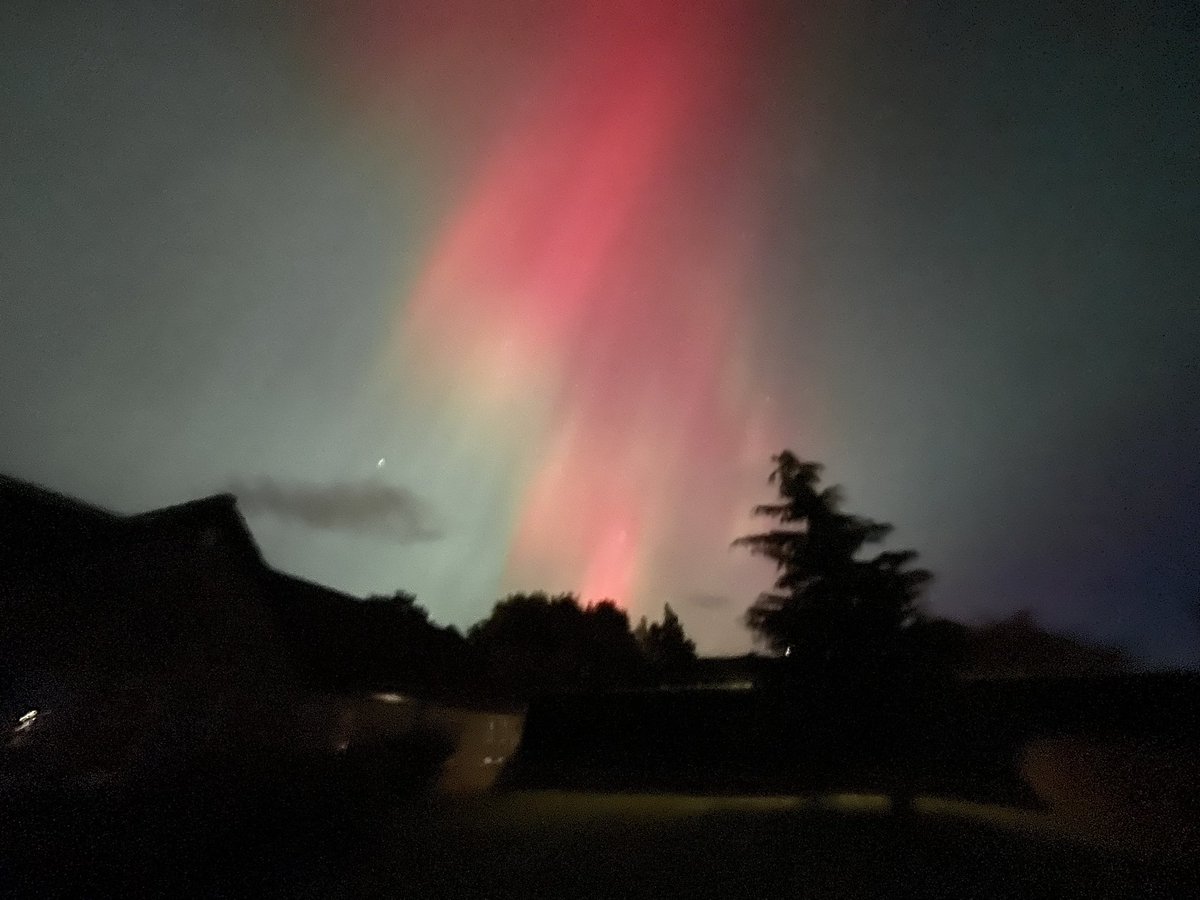 lucylulo456's tweet photo. Finally got to see the Northern Lights, and from my own back garden! https://t.co/iMGydMYWQq