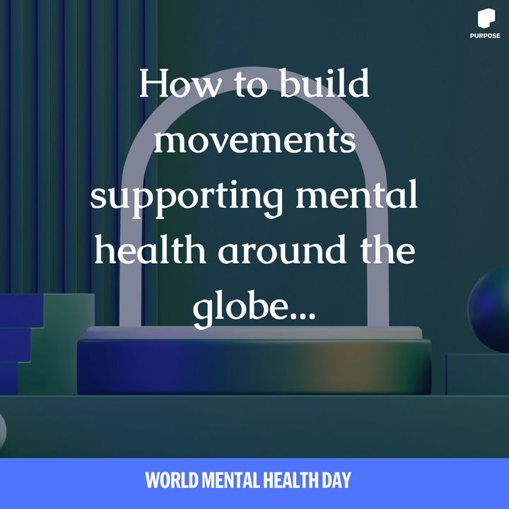 Purpose's tweet image. Throwback to the global mental health projects we've championed. On #WorldMentalHealthDay, we reflect on our progress and continue working toward a future where mental well-being is accessible to everyone. #MentalHealthMatters