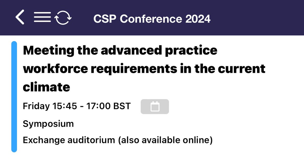 Diane Reid 💙 (@diane_reid1) on Twitter photo Come and join us tomorrow afternoon #CSP24 to share thoughts for the current and aspiring #AdvancedPractice #Physiotherapy workforce 😃 Privilege to be on the panel with <a href="/BeverleyHarden/">Beverley Harden FCSP</a> <a href="/VictoriaDicken4/">Victoria Dickens MBE</a> @timnoblet @appn Bookmark ✅3.45pm (also online) 🌟 Come and join us tomorrow afternoon #CSP24 to share thoughts for the current and aspiring #AdvancedPractice #Physiotherapy workforce 😃 Privilege to be on the panel with <a href="/BeverleyHarden/">Beverley Harden FCSP</a> <a href="/VictoriaDicken4/">Victoria Dickens MBE</a> @timnoblet @appn Bookmark ✅3.45pm (also online) 🌟