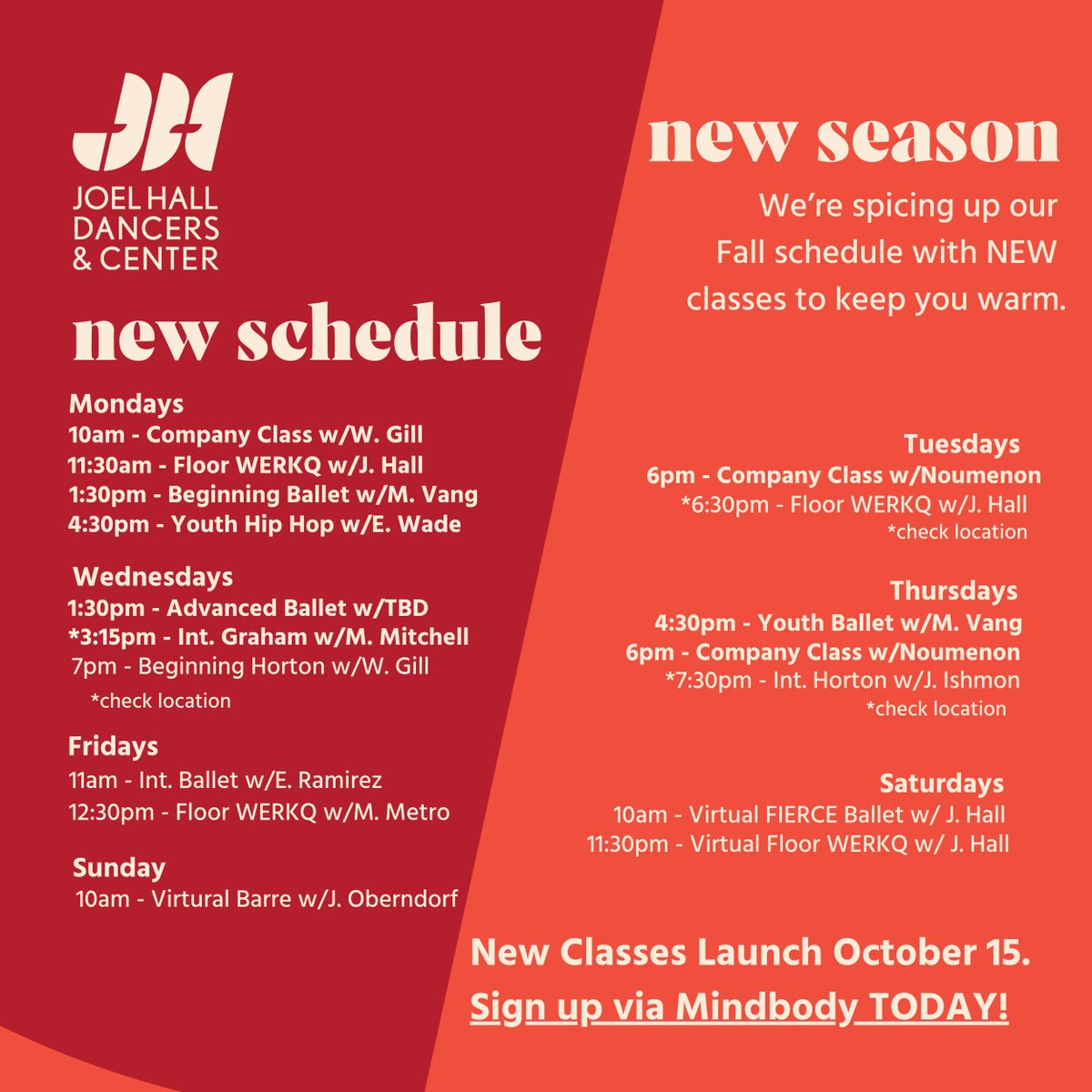 Get to class!

Join us - starting next week! - for a slate of classes and teachers who will awaken the dancer in your soul and the souls of your little ones! 

Register for classes this week and next at bit.ly/4eKaqh8