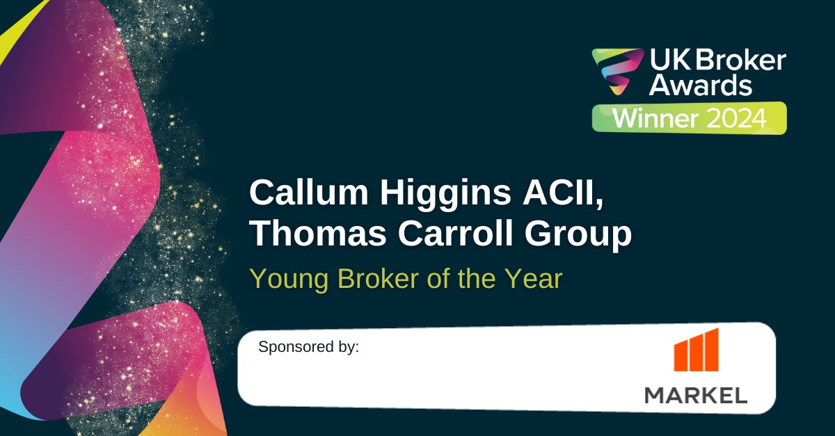 Insurance Age (@insuranceage) on Twitter photo Callum Higgins ACII, <a href="/thomascarrollgp/">Thomas Carroll Group</a> wins the Young Broker of the Year award! Congratulations! Sponsored by <a href="/MarkelIntl/">Markel International</a> #UKBA24 Callum Higgins ACII, <a href="/thomascarrollgp/">Thomas Carroll Group</a> wins the Young Broker of the Year award! Congratulations! Sponsored by <a href="/MarkelIntl/">Markel International</a> #UKBA24