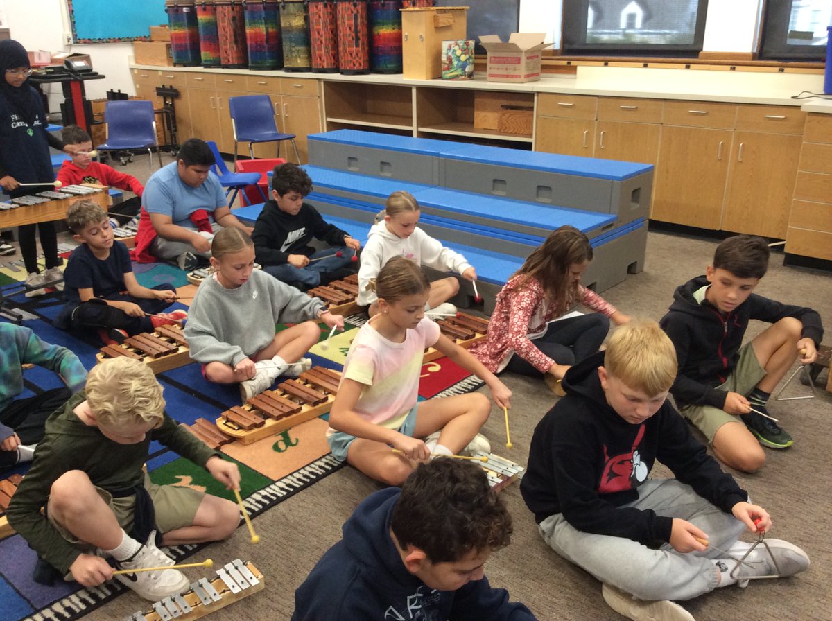 These 4th Grade musicians have been so motivated! Students have taken turns giving the class feedback which led to wonderful playing! #engageD64 #D64Music <a href="/KeepUpWithMissK/">Miss Kennedy</a>