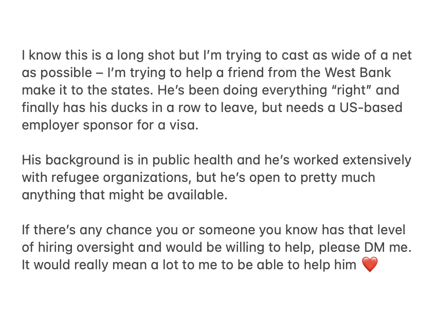 long story / long shot – please reach out if you or anyone you know might be able to help ❤️