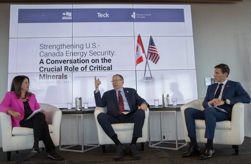AmCham Canada was proud to partner with  <a href="/BizCouncilofCan/">Business Council of Canada</a> to host <a href="/USAmbCanada/">Ambassador Pete Hoekstra</a> David L.  Cohen &amp; Jonathan Price, CEO <a href="/TeckResources/">Teck Resources</a>, with <a href="/jenditchburn/">Jennifer Ditchburn</a> of <a href="/IRPP/">IRPP</a> to discuss the crucial role of #criticalminerals in strengthening U.S.- Canada energy security #FriendsPartnersAllies