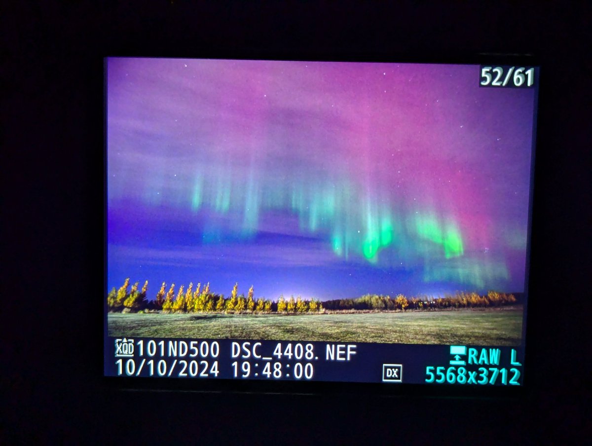 Back of camera pic of the #northernlights tonight just east of Sherwood Park #shpk #teamNikon