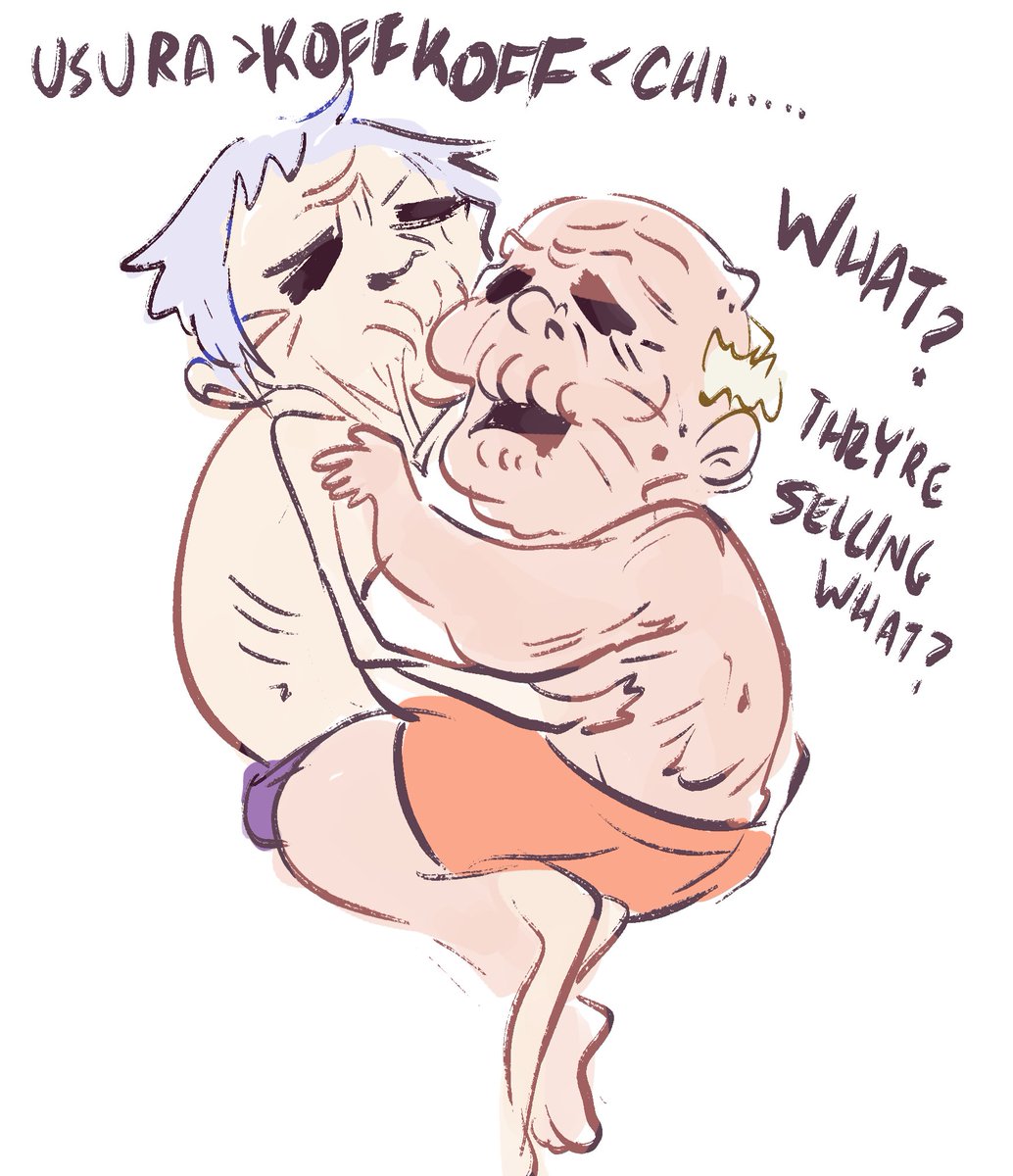 Everyone is drawing nice things for Naruto's birthday. So I had to draw something stupid and funny instead. EVEN OLDER old man yaoi.  How far can I go??