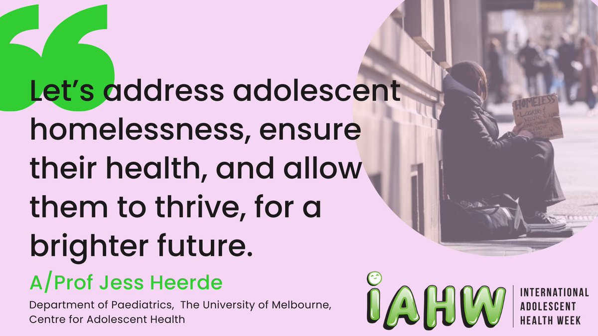 Most Australian adolescents thrive; however, homelessness poses a real threat for many. 
Adolescents experiencing homelessness do not have a safe and stable place within which to grow and develop.
#IAHW2024
