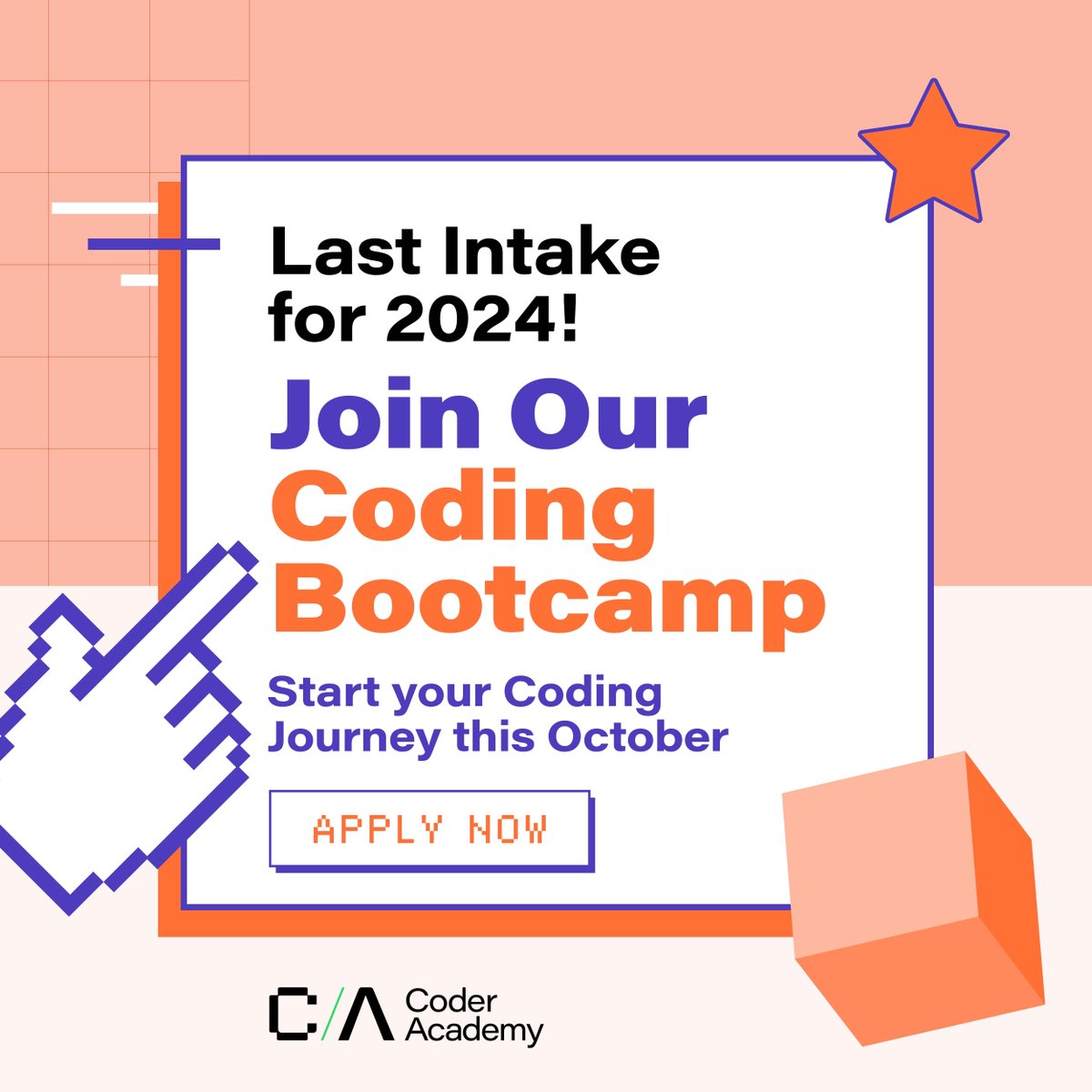 CoderAcademy_au's tweet image. You still have some time to join our last intake for 2024! Sign up for our next coding Bootcamp.
Next intake on 14 Oct, register here: hubs.ly/Q02T1Gfq0
Or speak to our friendly team for advice 👥