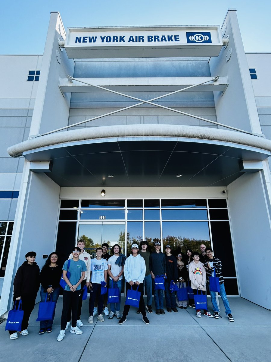 Thank you, New York Air Brake, for an amazing tour today. <a href="/JCHSCougars/">Jesse C. Carson High School</a> Engineering students loved seeing your top-notch manufacturing facility! <a href="/RSS_CTE/">RSS CTE</a>