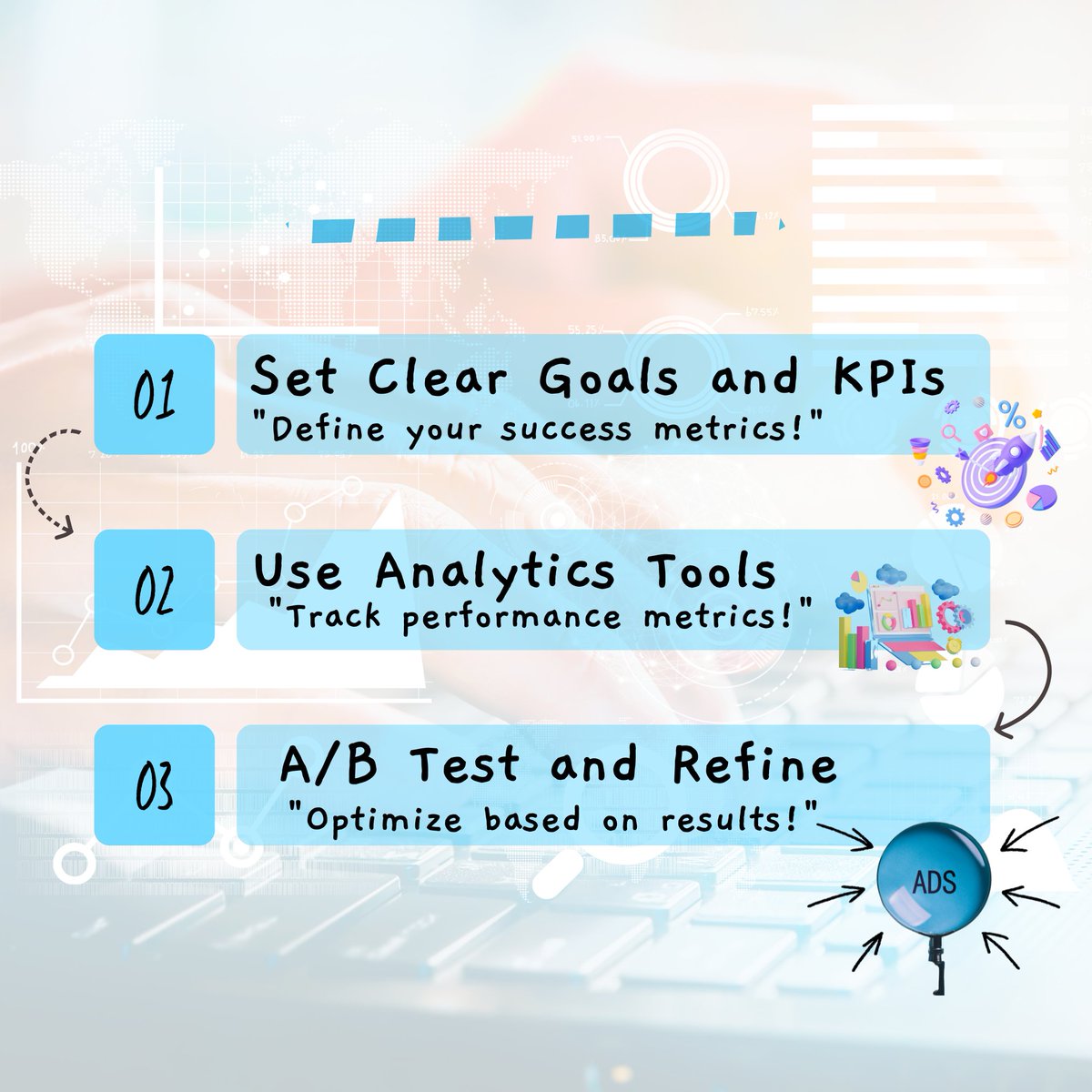sclbstrmrktng's tweet image. 🚀 Boost Your Ad Conversions!
- Split Test: Try different ad versions to see what works best.
- Analyze: Dive into performance metrics for insights.
- Adjust & Repeat: Optimize based on real-time feedback!
#AdOptimization #MarketingTips #LawFirmMarketing #SocialBoosterMarketing